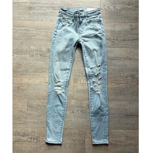 American Eagle Next Level Stretch Jegging Moonstone Light Distressed 000 Regular